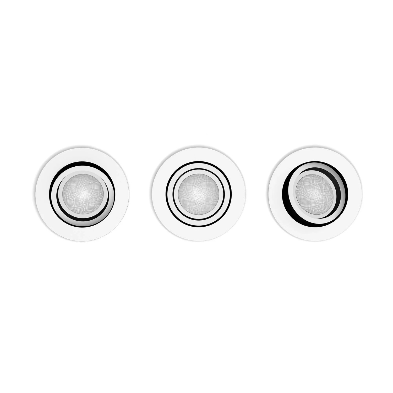 3er-Pack Philips Hue Centura Einbauspots, Weiß, mit Farbwechsel.