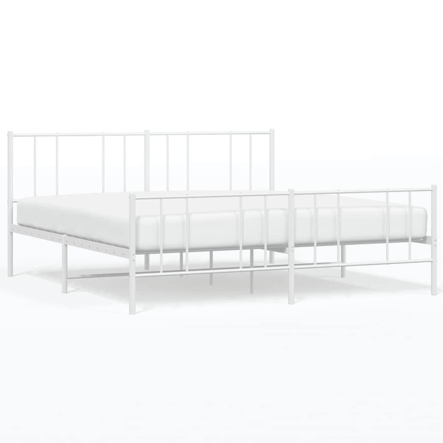 vidaXL Bettgestell mit Kopf- und Fußteil Metall Weiß 183x213 cm 352552 günstig online kaufen