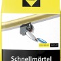 Sakret Schnellmörtel Grau 1 kg im gelben Sack, geeignet zum schnellen Befestigen und Verankern.