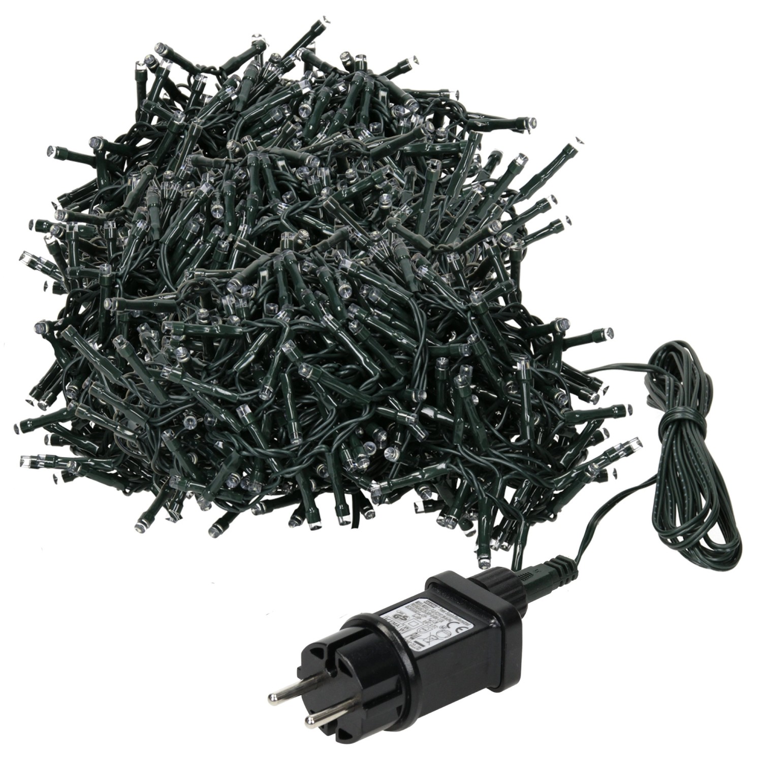 ECD Germany LED Cluster Lichterkette 8m 400 LEDs Kaltweiß 8 Modi Strombetrieb