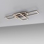 Moderne, schwarze LED-Deckenleuchte Iven (65x34,8 cm) mit geometrischem Design.