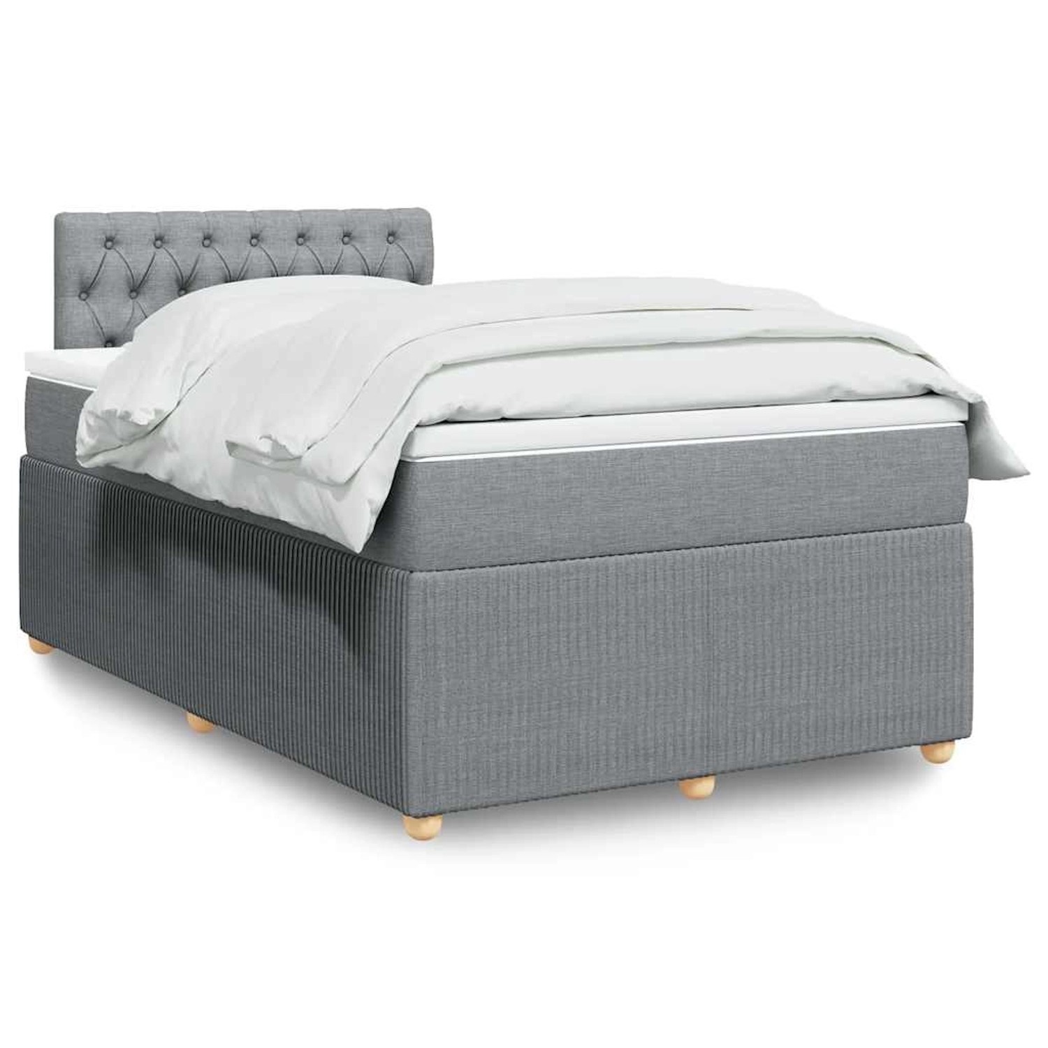 vidaXL Boxspringbett mit Matratze Hellgrau 120x190 cm Stoff 3289702 günstig online kaufen