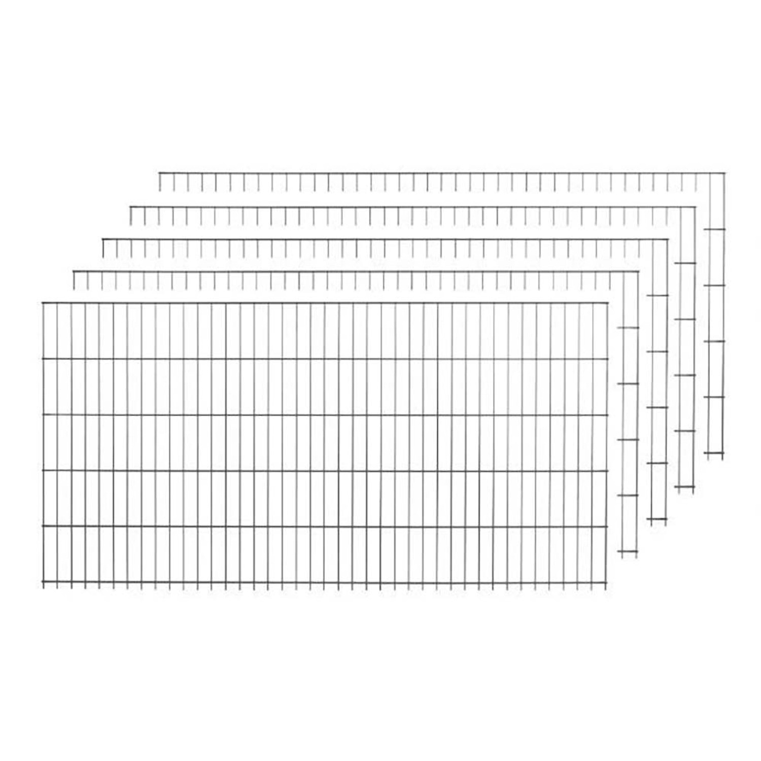 Einzelstabmattenzaun-Set Anthrazit 15 Stück je 125 cm x 200 cm