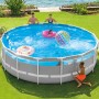 Intex Premium Frame Pool Set mit Panoramafenster, Ø 488 cm. Stahlrahmenpool mit Badespaß für die ganze Familie.