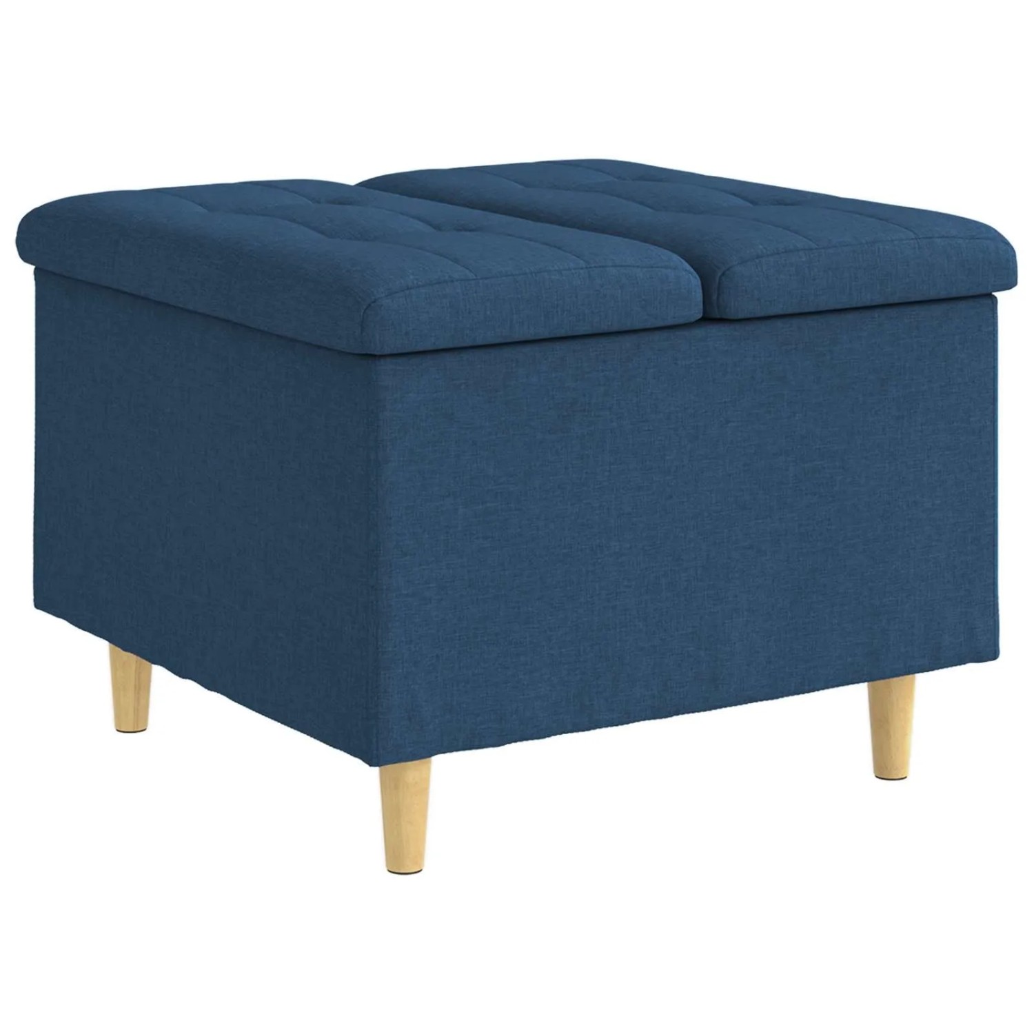 vidaXL Aufbewahrungsottomane mit Kissen Blau 60 x 60 x 45 cm Stoff 876823