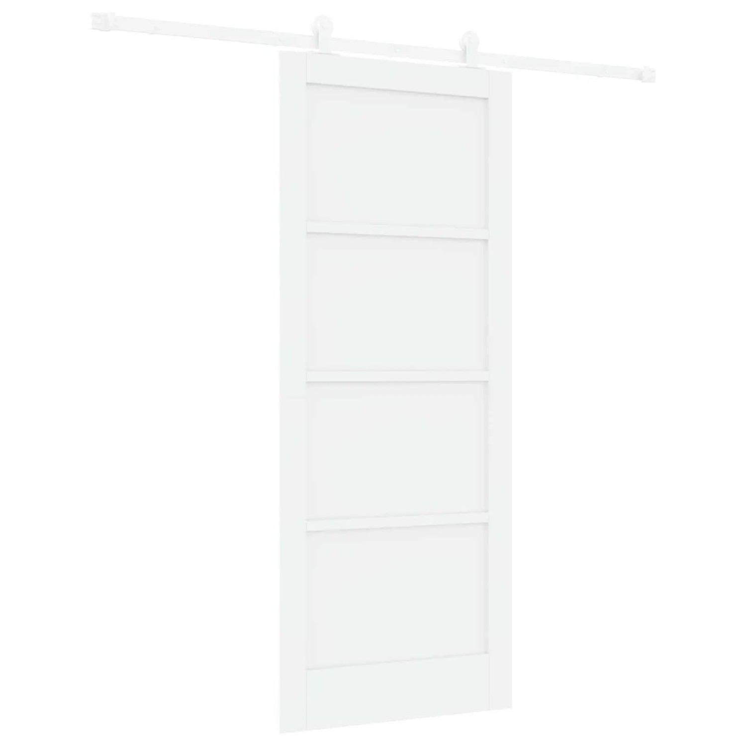 vidaXL Schiebetür Weiß 83 x 202 cm Massives Kiefernholz 3445479