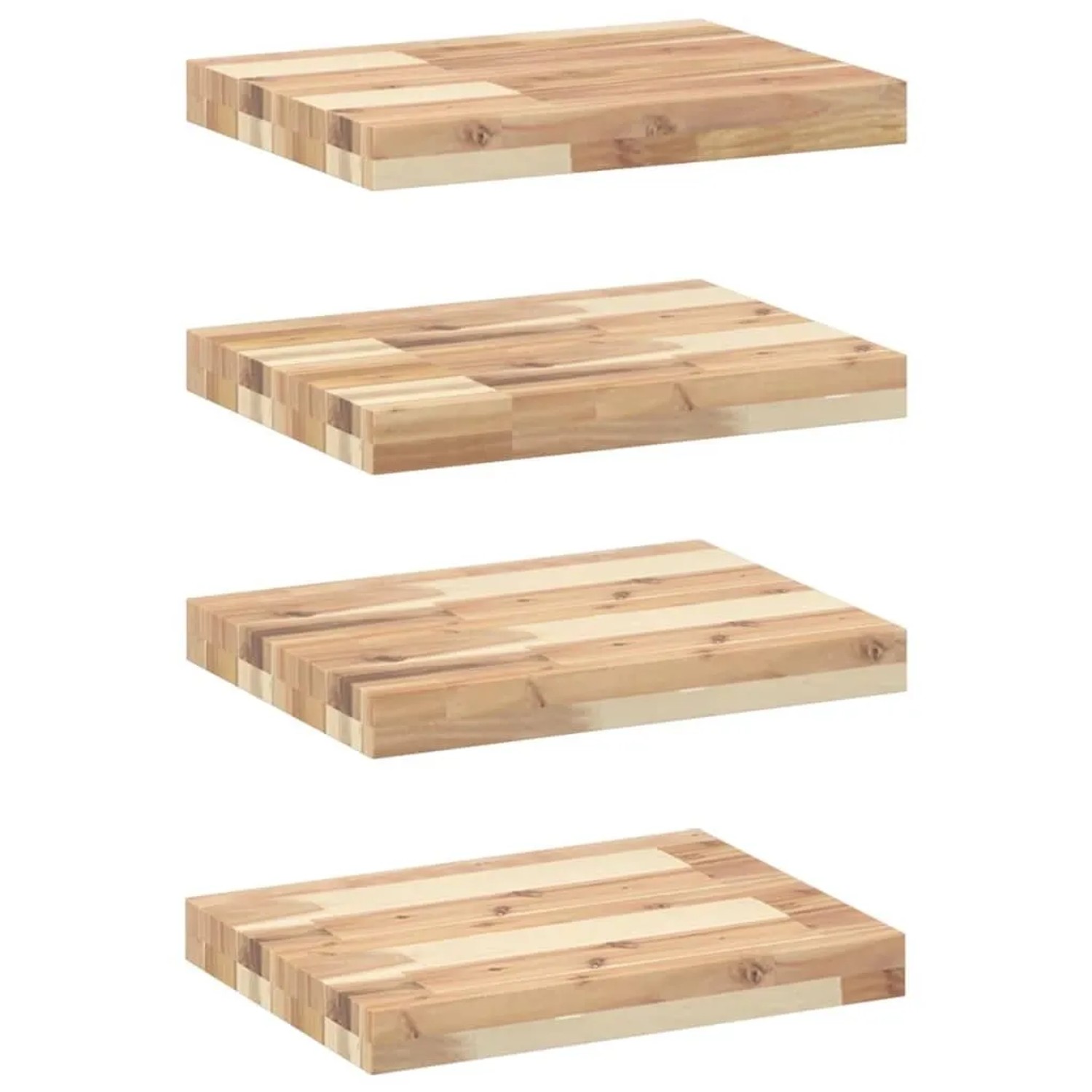 vidaXL Schweberegale 4 Stk 60x30x4 cm Massivholz Akazie Unbehandelt 3279450
