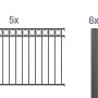 Metallzaun Grund-Set Circle Anthrazit: 5 Zaunfelder, 6 Pfosten zum Einbetonieren.