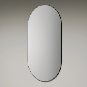 Ovaler DSK Designspiegel Picasso, 50x90 cm, mit schwarzem Aluminiumrahmen.