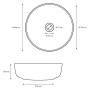 Technische Zeichnung: ECD Germany Waschbecken, 400x400x135 mm, Keramik, mit Maßen.