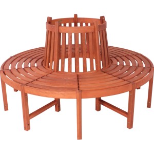 Baumbank Fontana aus Holz, runde Gartenbank für 8-10 Personen.