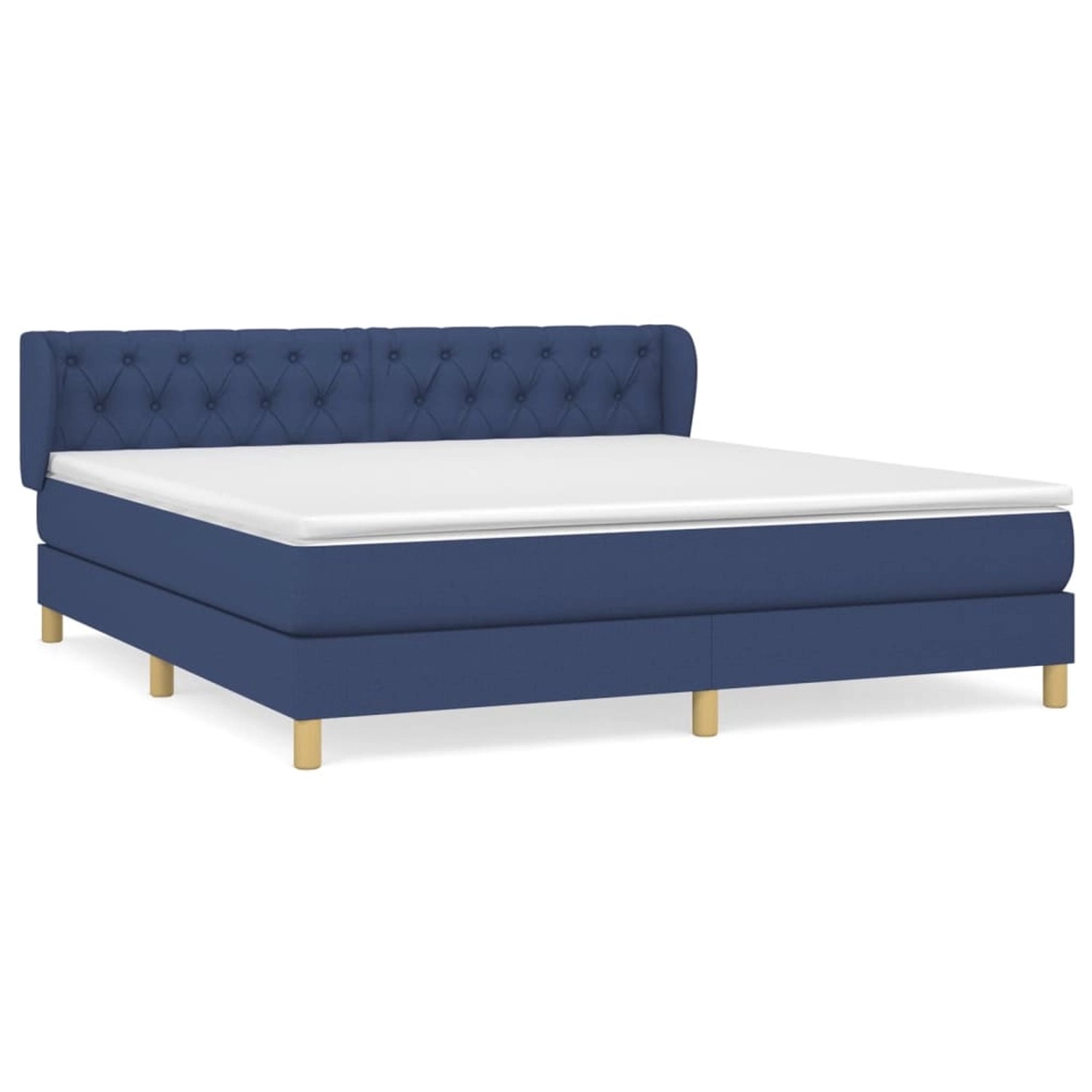 vidaXL Boxspringbett mit Matratze Blau 160x200 cm Stoff 3127059 günstig online kaufen