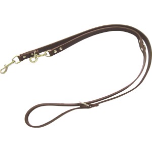 Braune Heim Hunde-Vorführleine aus Softleder, 3-fach verstellbar, 300 cm lang.