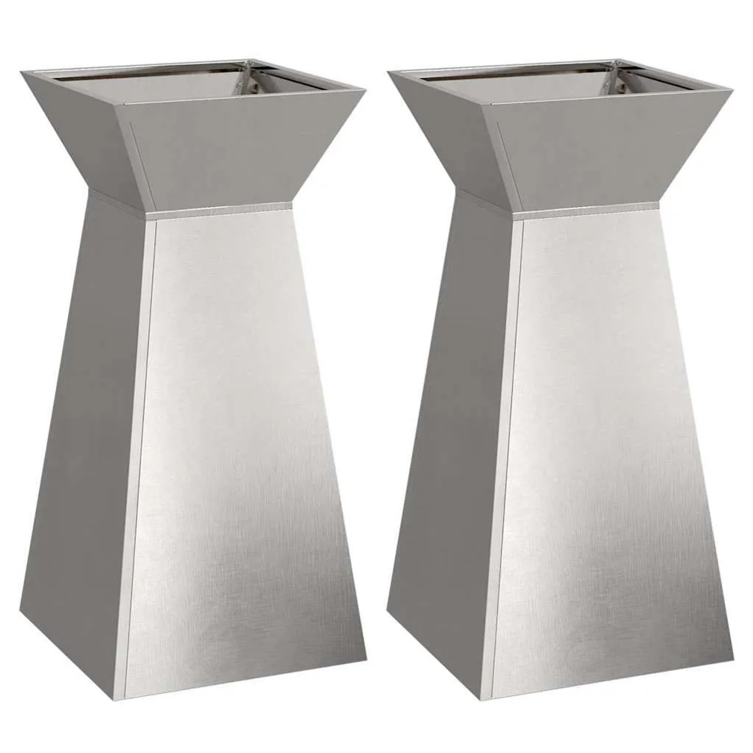 vidaXL Säulen Pflanzer 2 Stk Silber 35 x 35 x 73 cm 873847
