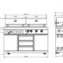 Technische Zeichnung MyOutdoorKitchen Gas- & Holzkohlegrill Black Collection mit Maßen