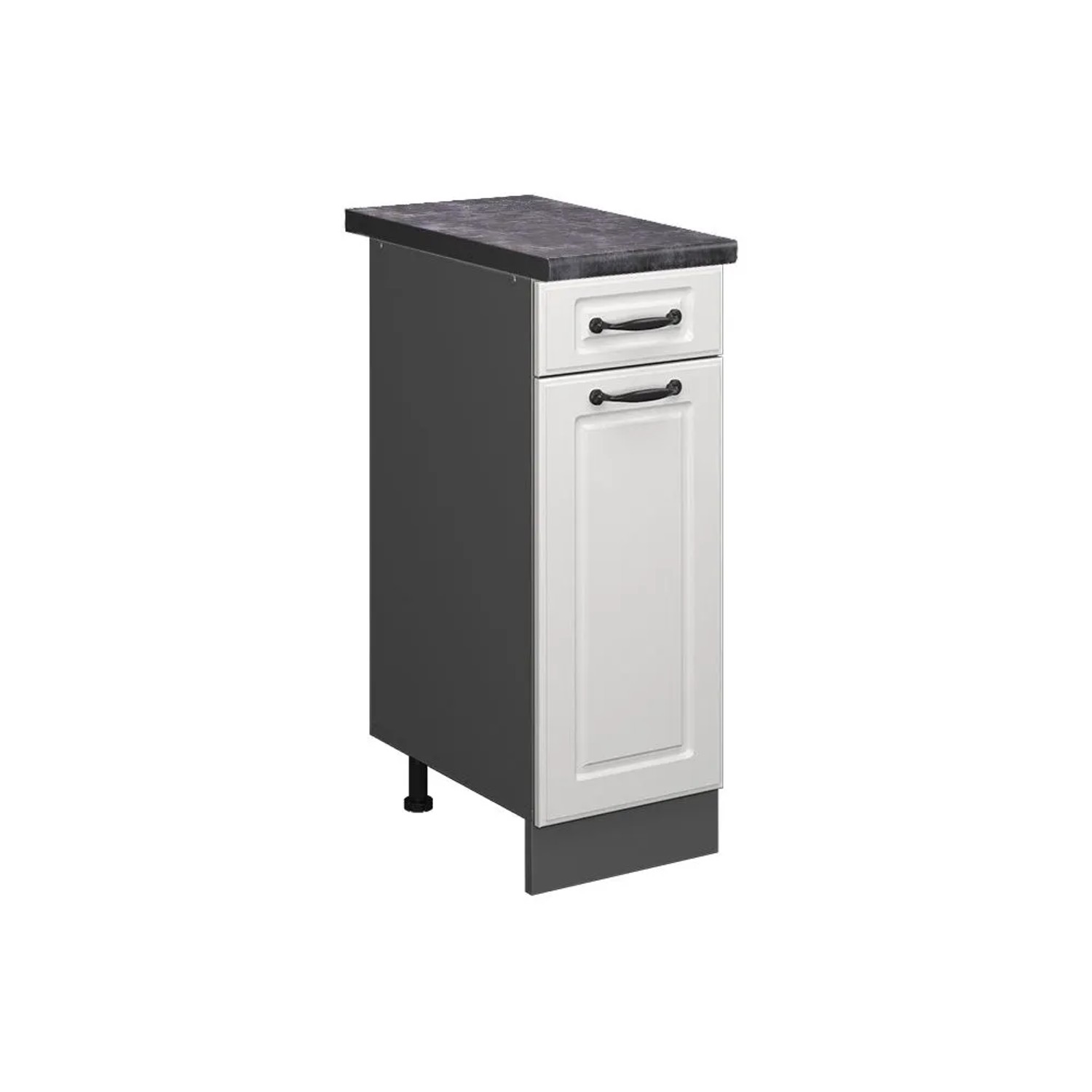 Vicco Küchenunterschrank R-Line Weiß Landhaus Anthrazit 30 cm AP Anthrazit