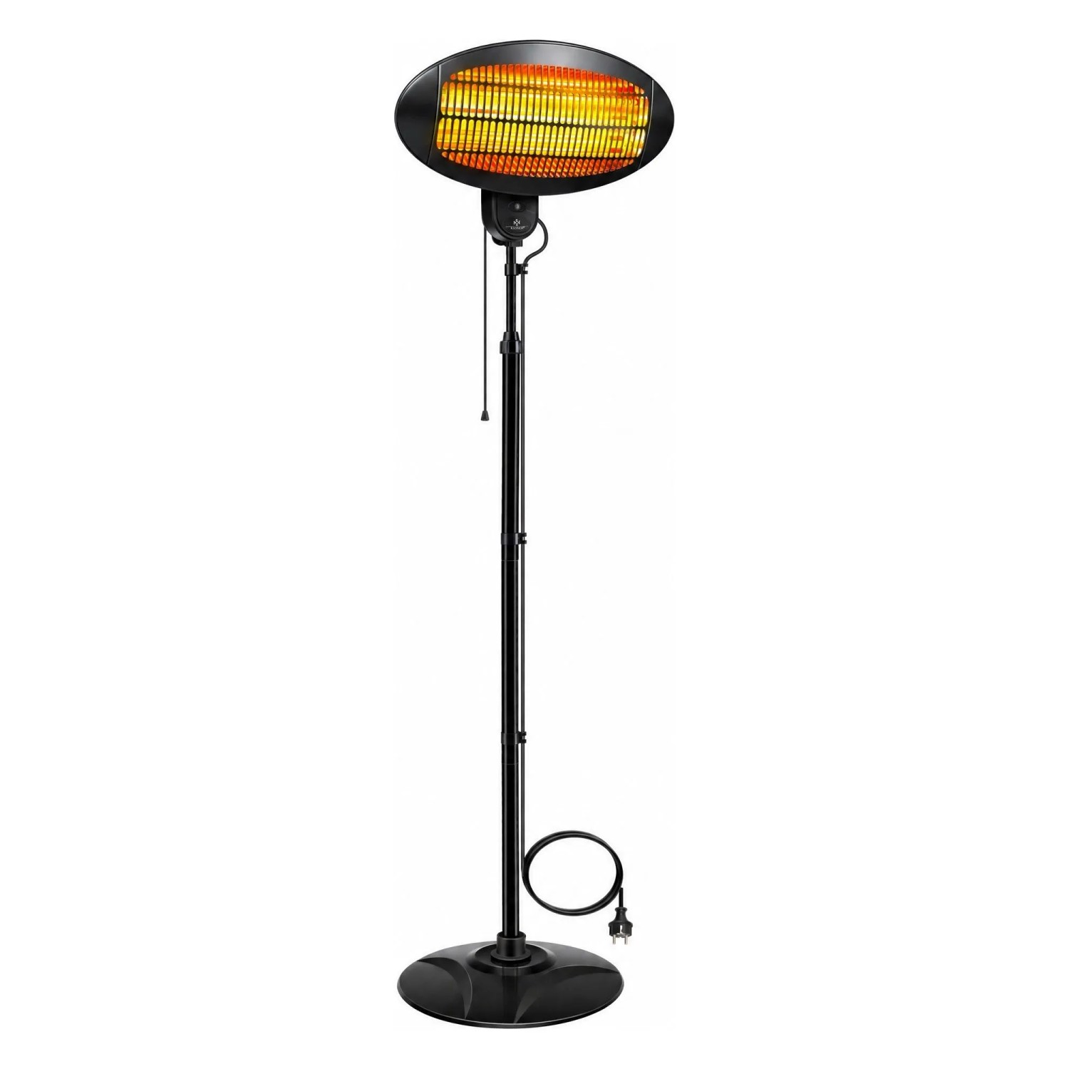 KESSER Infrarot Heizstrahler 2000 W Höhenverstellbar 3 Heizstufen IPX4 Schwarz