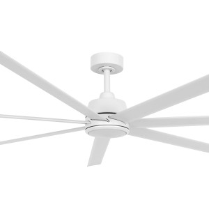 Weißer Lucci Air Atlanta II Deckenventilator (183 cm) mit sechs Flügeln und Fernbedienung.
