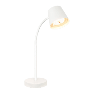 Weiße Brilo Akku-Schreibtischlampe Biwo, schwenkbar und dimmbar mit Touch-Funktion.