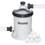 Bestway Polysphere Filterpumpe, weiß, mit Schläuchen und Filterbällen. Effektive Pool Filtermedien für klares Wasser.