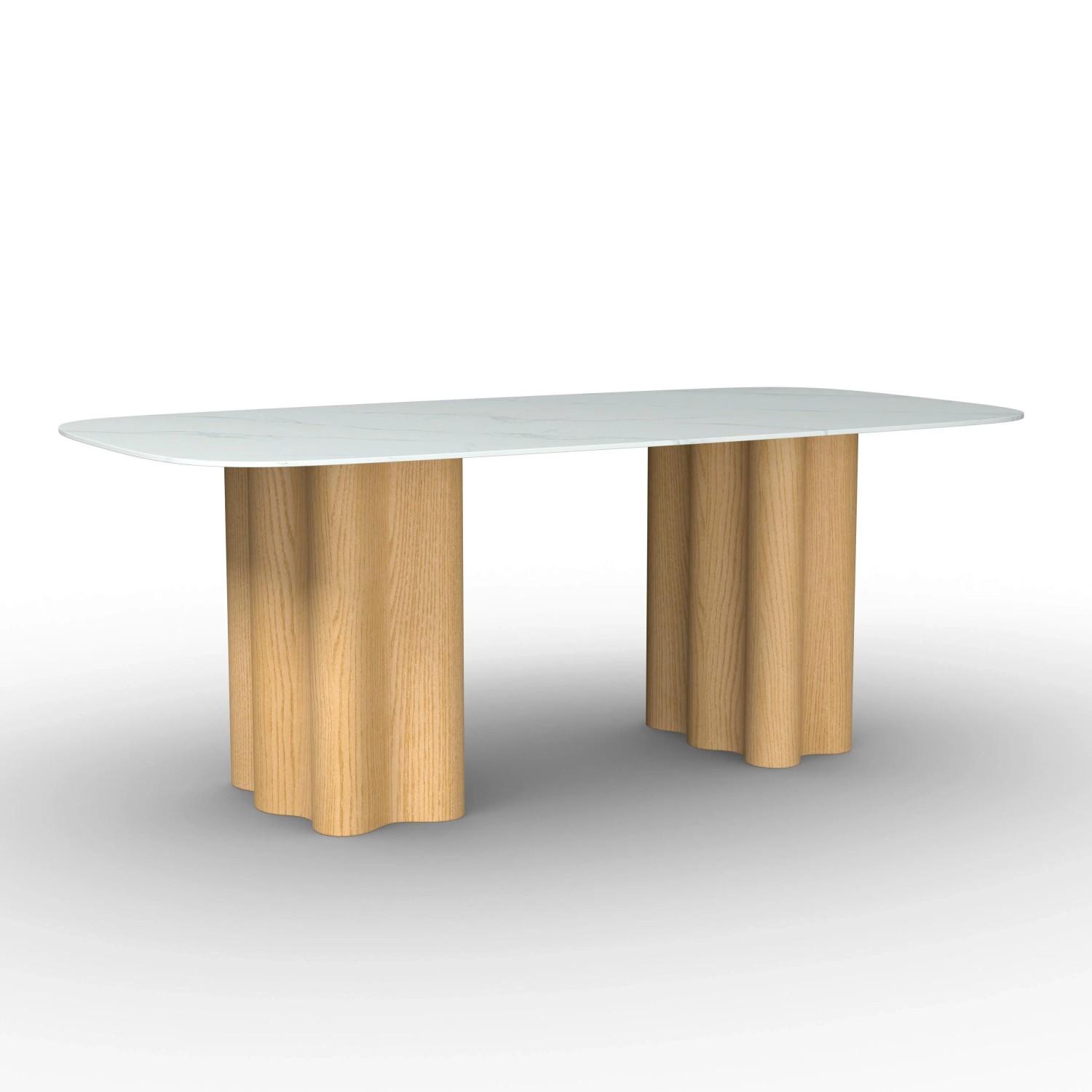 Bessagi Home Esstisch Elenya in Holz Eiche/ Stein ca. 200x100 cm