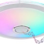 Weiße LED-Deckenleuchte Dunny mit Farbwechsel, Bluetooth und Lautsprecher, 430x105 mm.