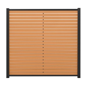 T&J BPC Rhombus Steckzaun Hanö, karamellfarben, mit Lamellen. Sichtschutzzaun für Garten und Terrasse.