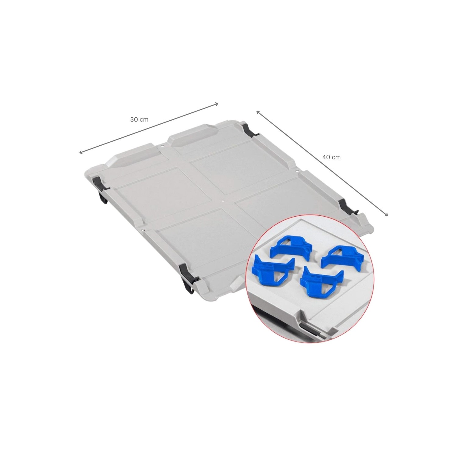 PROREGAL Eurobox Spar-Set mit Deckel und blauen Schiebeschnappverschlüssen, 20 Liter.