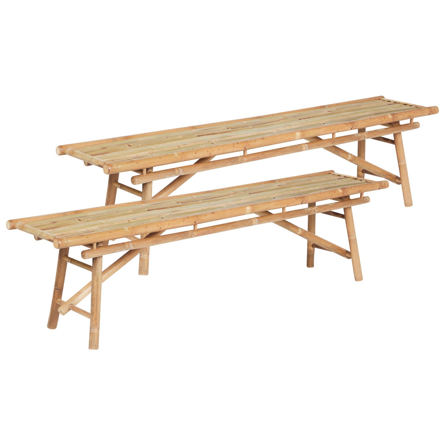 Beliani Gartenbank TINDARI Heller Holzfarbton 38x180x45 günstig online kaufen