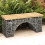 Bellissa Bogengabione Sitzbank, 125x45x54 cm, mit Holzauflage und Steinkorb-Gestell.