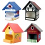 Pebaro Holzbausatz Vogelhaus: Vier farbenfrohe Vogelhäuser im Set, ideal zum selbst bauen und gestalten.