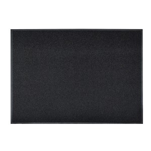 Schwarze KARAT Spaghettimatte, Fußmatte aus Vinyl, 90x120 cm, ohne Aufdruck.