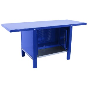 PROREGAL Werkbank BUFFALO METAL Mit Schrank HxBxT 83x180x73cm Traglast 700kg Blau