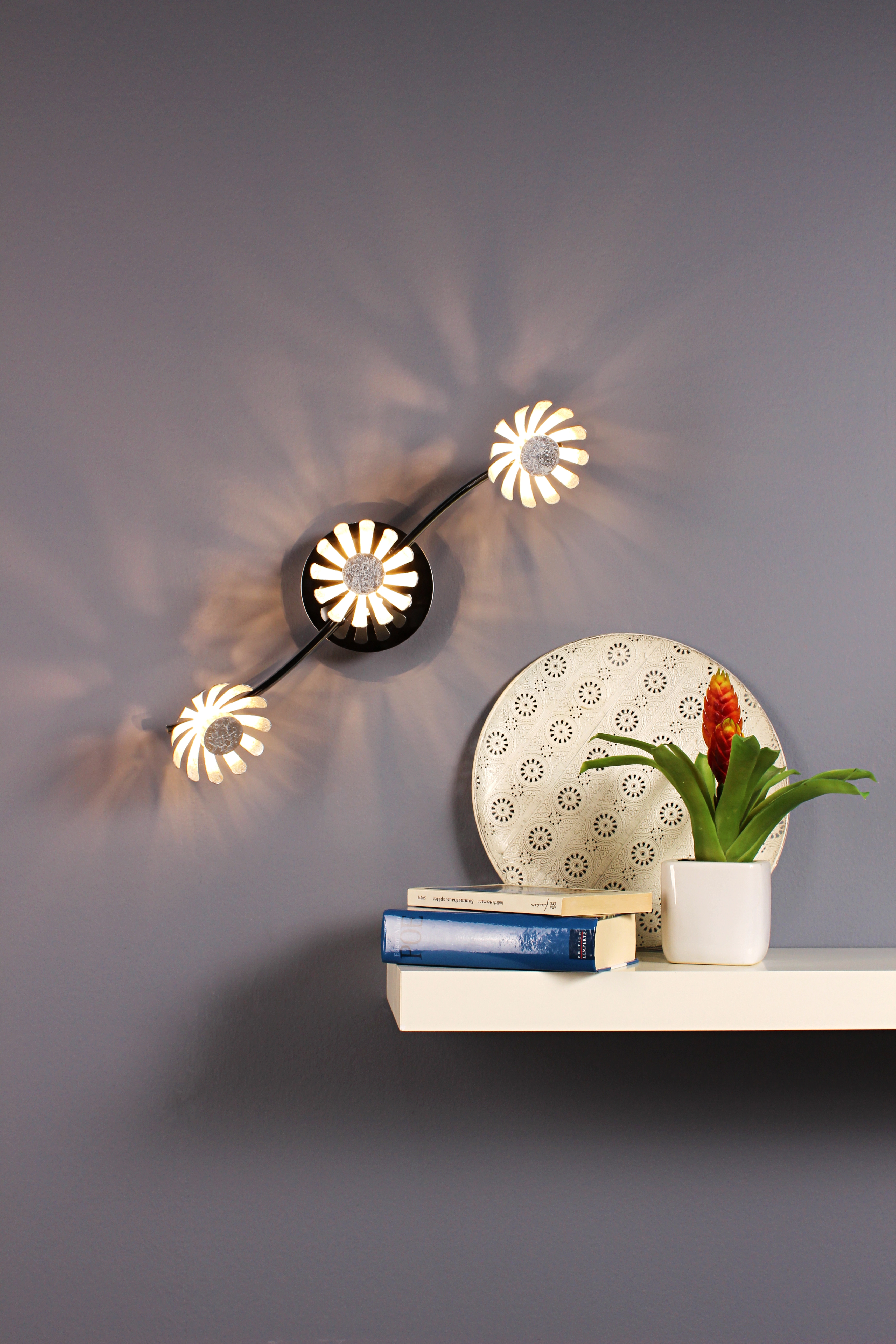 Luce Design LED-Deckenleuchte Bloom-Spots 10 SI Ø Silber 3-flammig 9022-3 cm