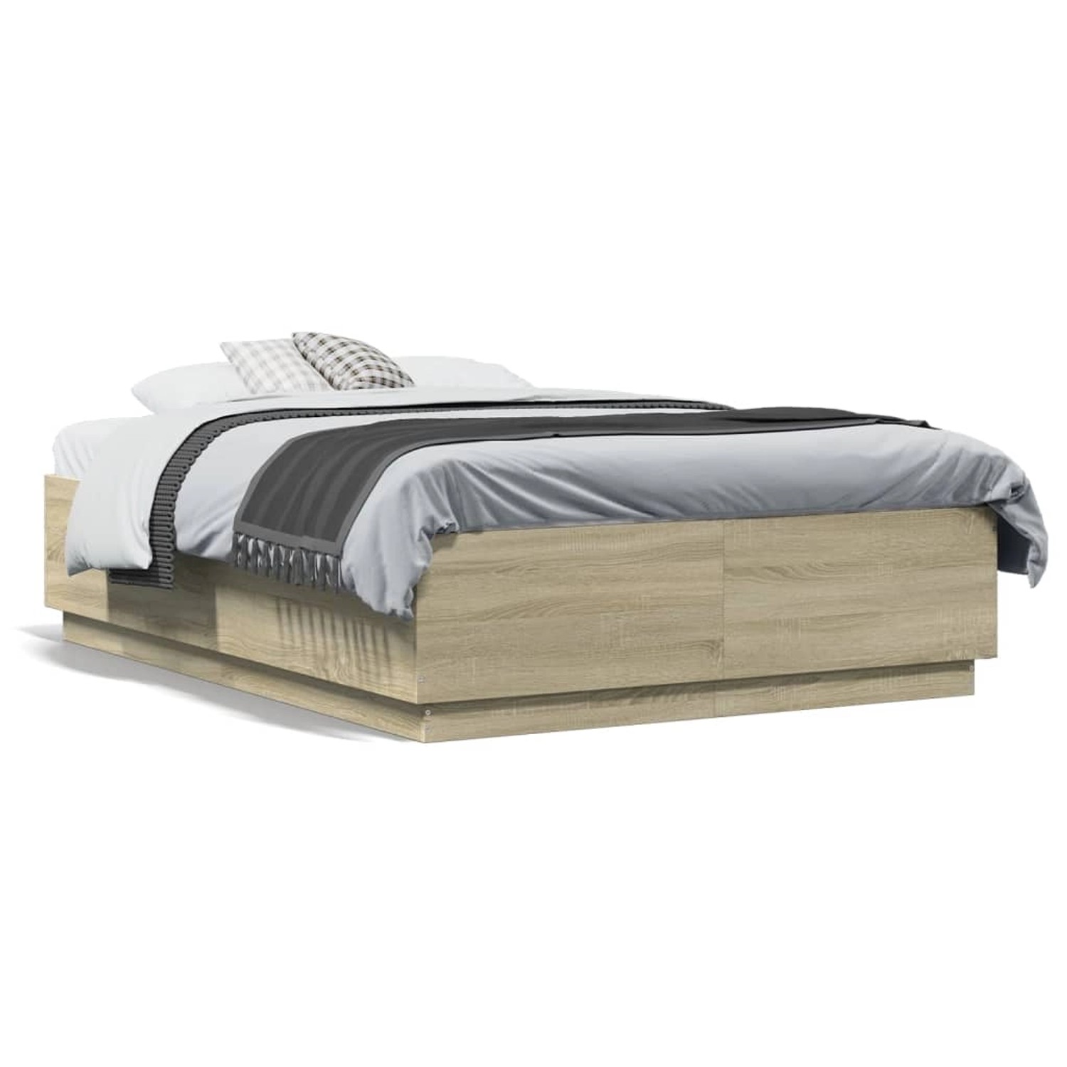 vidaXL Bettgestell Sonoma-Eiche 120x190 cm Holzwerkstoff 3209746 günstig online kaufen
