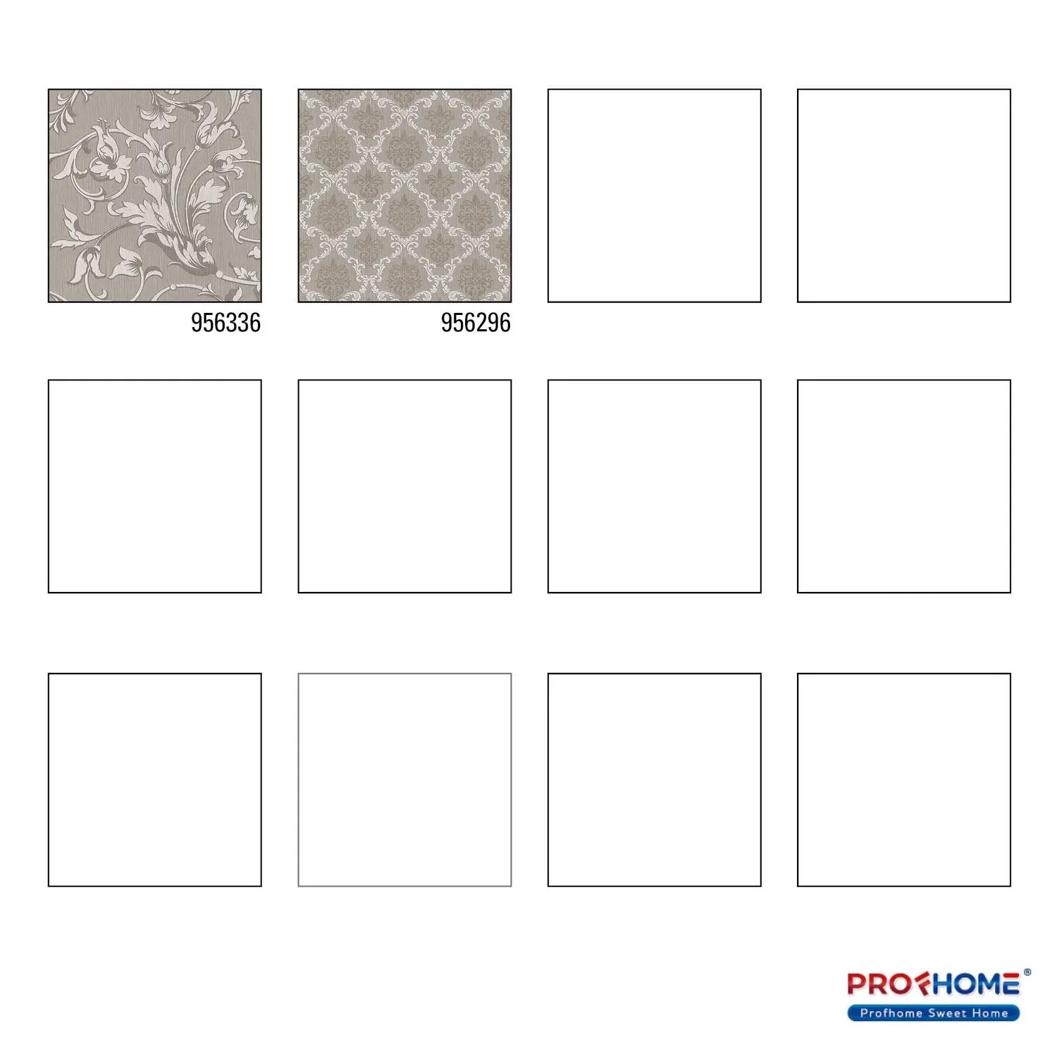 Muster der grauen Textiltapete PROFHOME 956336-GU mit Blumenmuster.