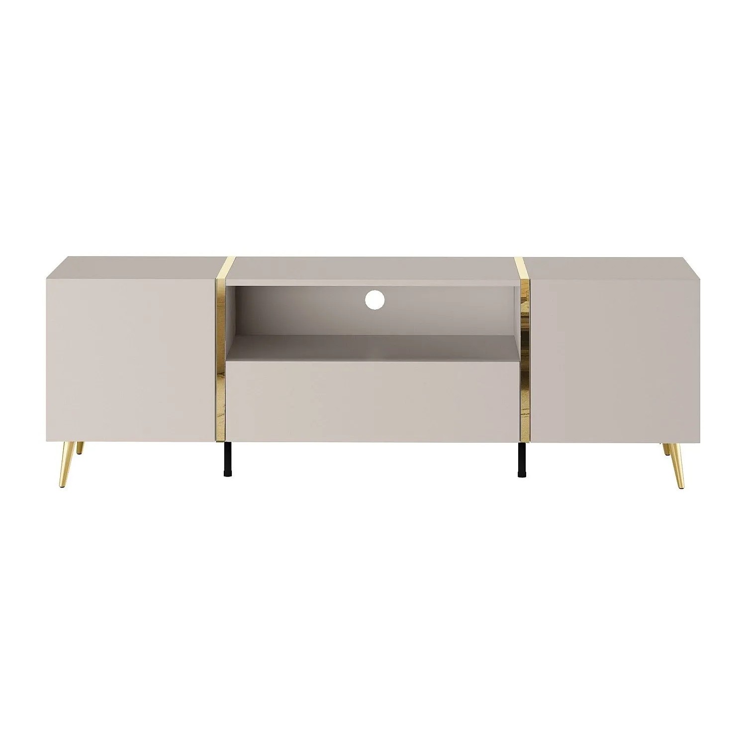 Vente-unique Tv-Board Marzialo Beige  Goldfarben 158 cm