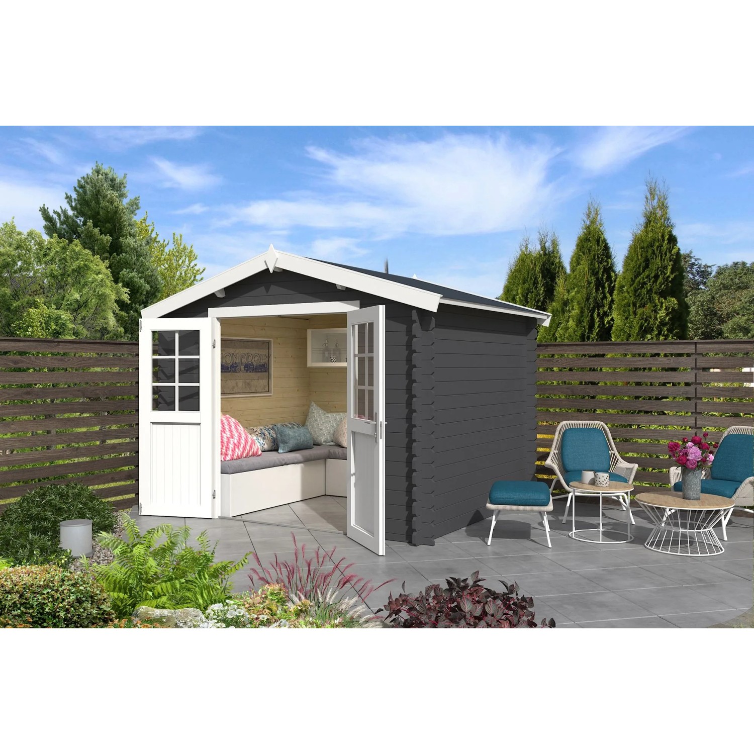 Lasita Gartenhaus Norah 230 Carbongrau 275 cm x 230 cm