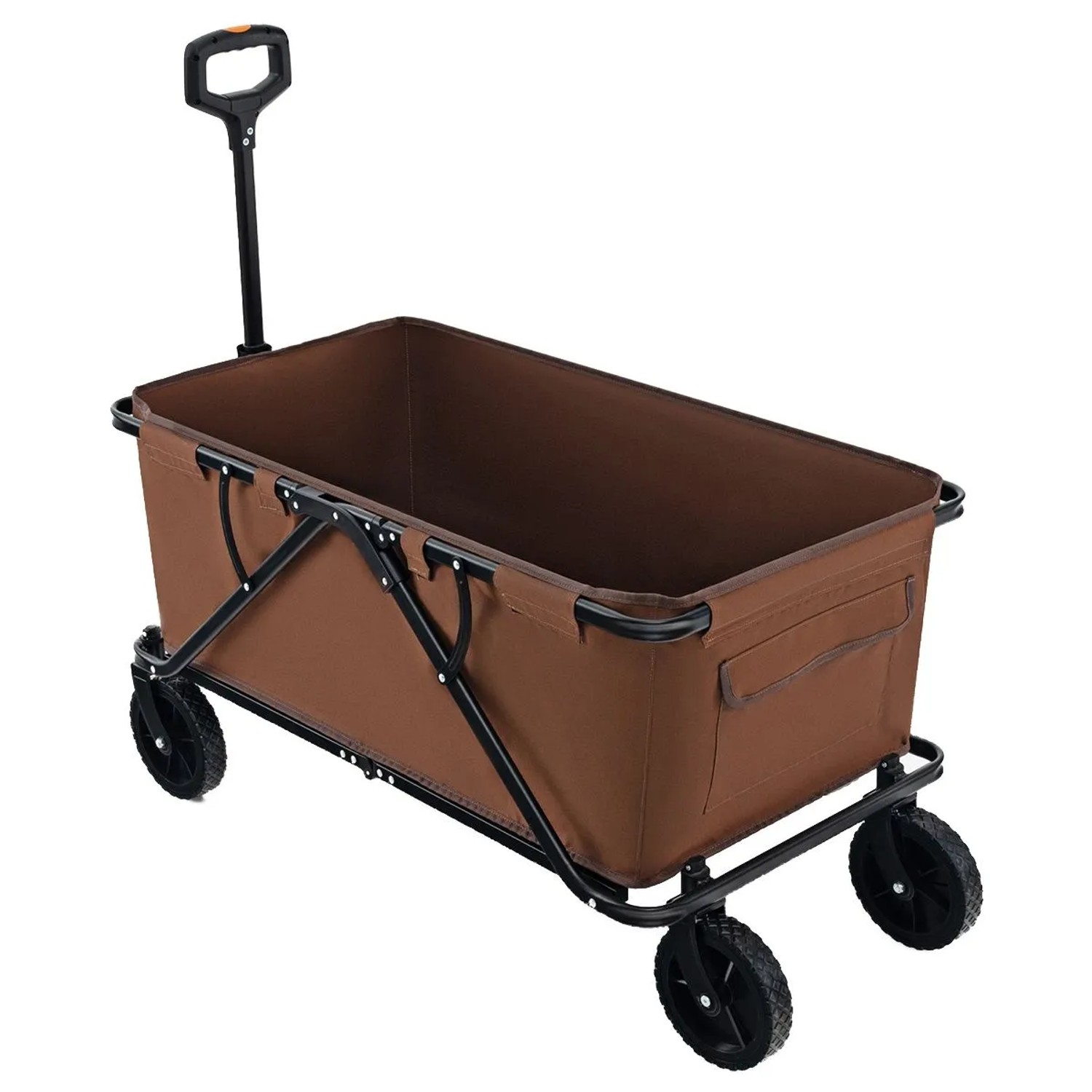 Costway Bollerwagen Faltbar 100 kg mit Tasche & Getränkehaltern Kaffee