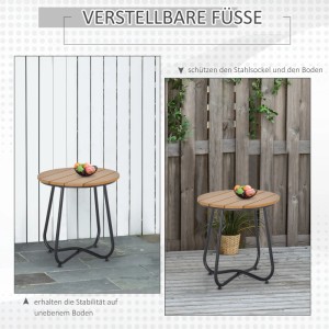 Outsunny Gartentisch mit Lattenrost Design und verstellbaren Füßen für den Garten.