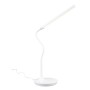 Weiße LED-Tischleuchte Toro mit flexiblem Arm, ideal als Schreibtischlampe.