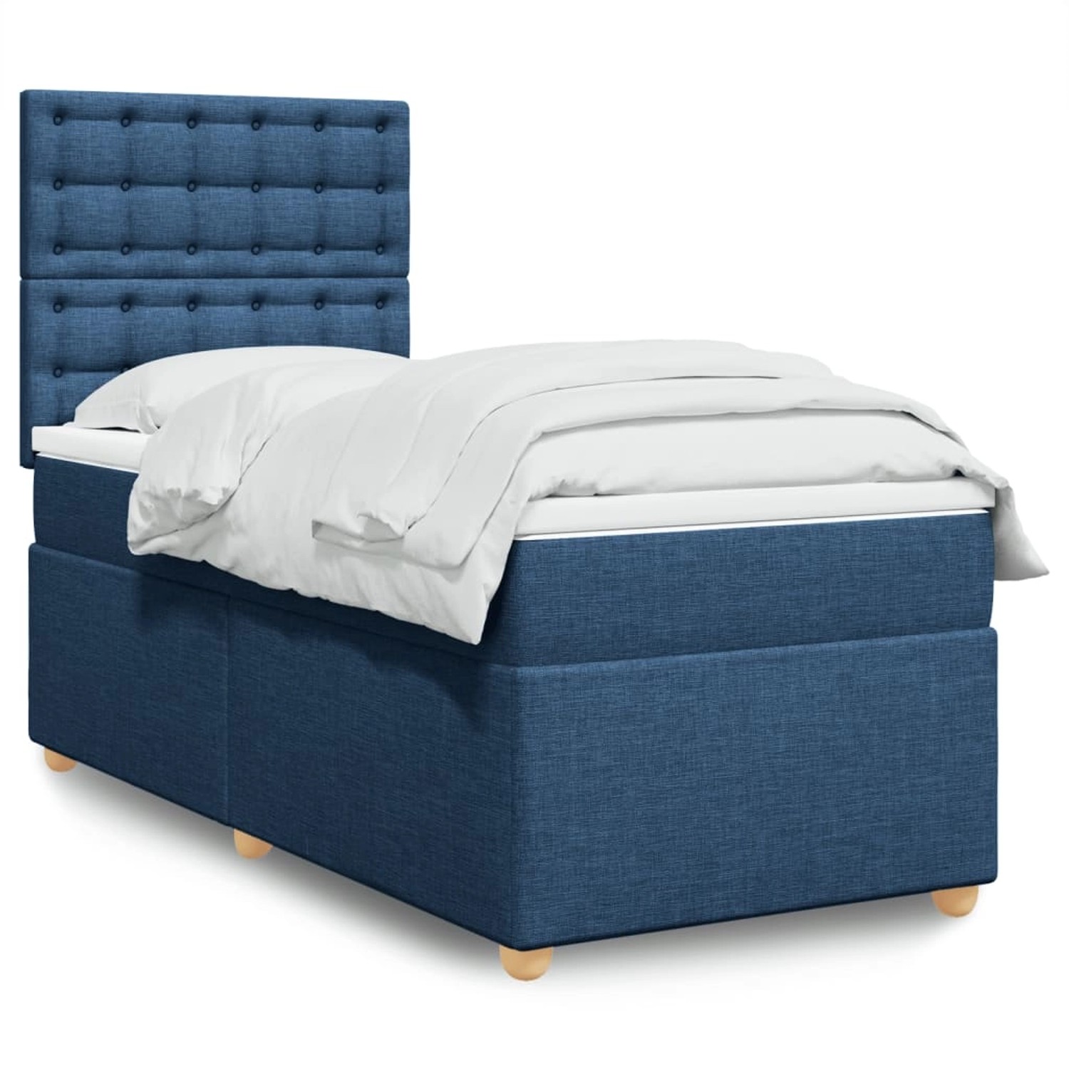vidaXL Boxspringbett mit Matratze Blau 80x200 cm Stoff 3293427 günstig online kaufen