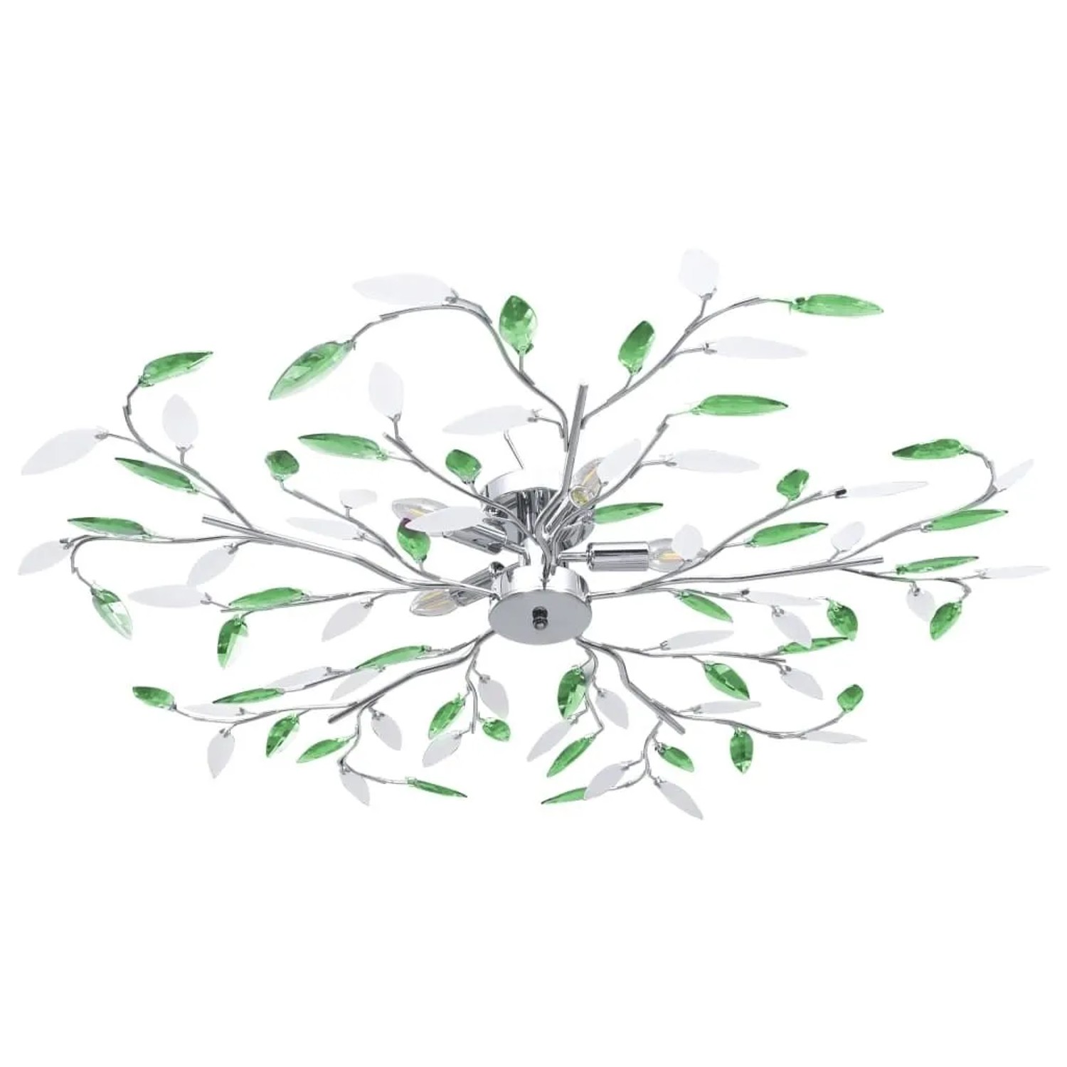 vidaXL Deckenleuchte mit Acrylglas-Blätter für 5 x E14-Lampen Grün 289241