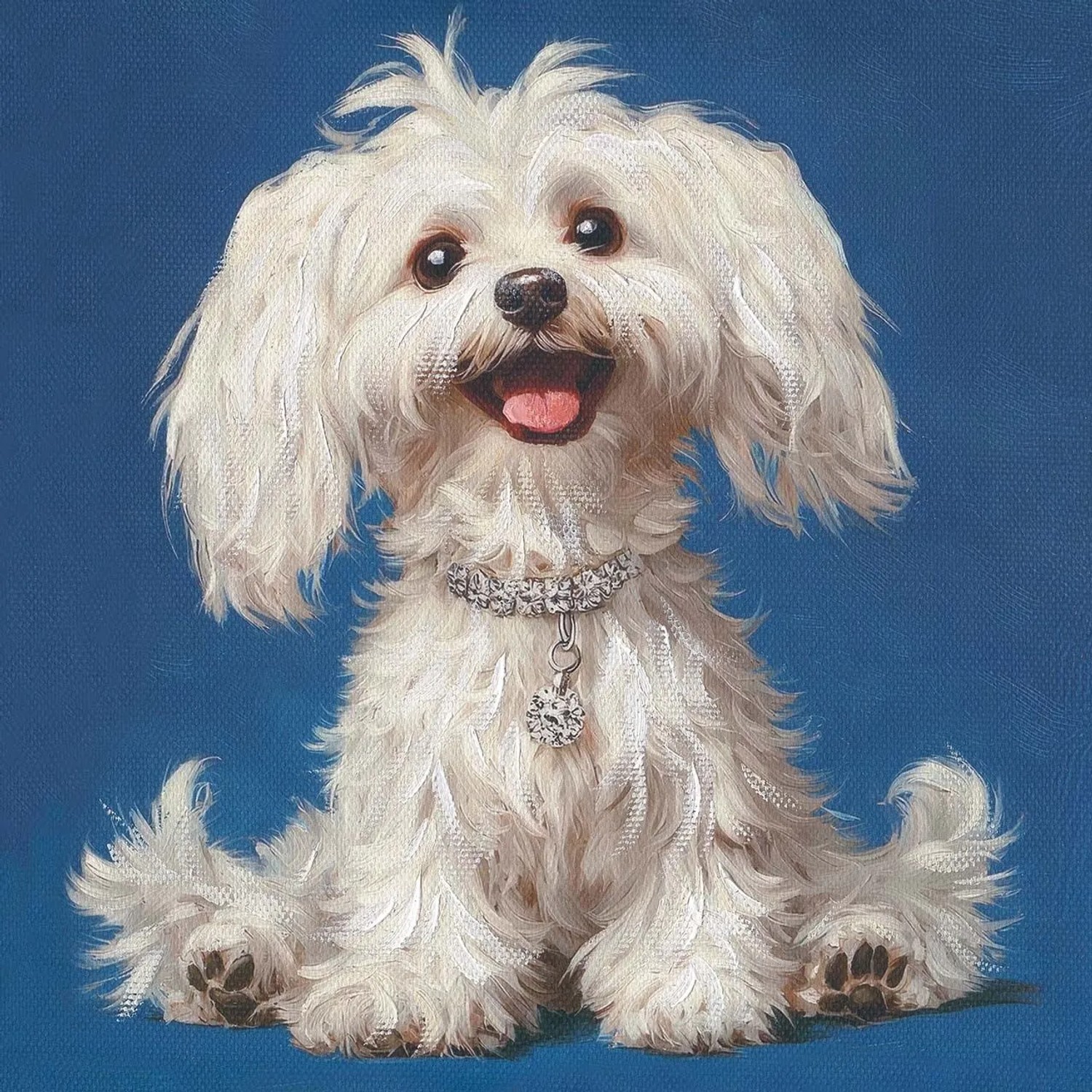 Art Universe Leinwandbild White Fluffy 40 x 40 cm