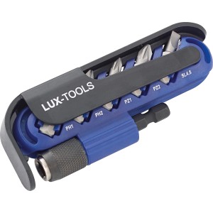 LUX Bit-Set, 11-teilig mit Bithalter und verschiedenen Bits für Schraubarbeiten.