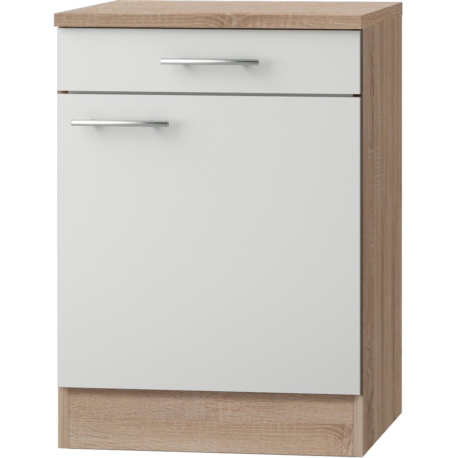Optifit Unterschrank Dakar286 60 cm x 84,8 cm x 60 cm Weiß-Eiche
