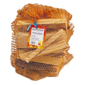 Sack Bevermann Anzündholz Mix 5 dm³ aus naturbelassenem Nadelholz.