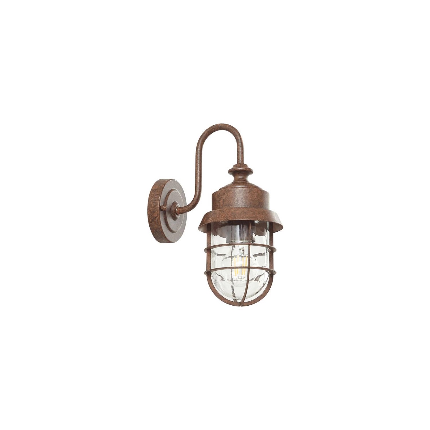 Lindby Wandleuchte Außen Laterne Adalie 10025906 Spritzwassergeschützt Landhaus Vintage Rustikal in Braun aus Metall 1-f...