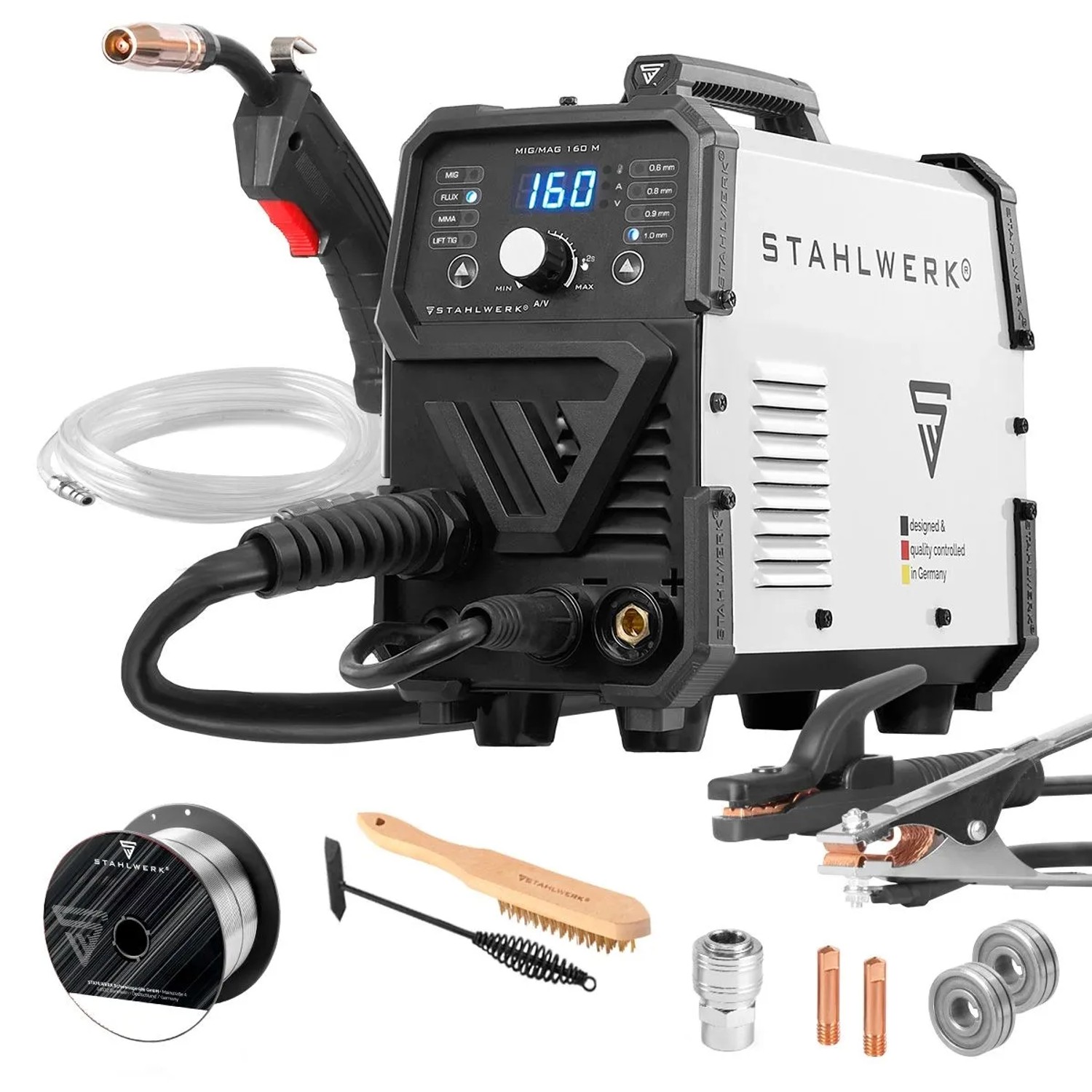 Image of STAHLWERK Schweißgerät MIG MAG-160 M FLUX MMA Lift-TIG 5-in-1 Kombigerät 160 A