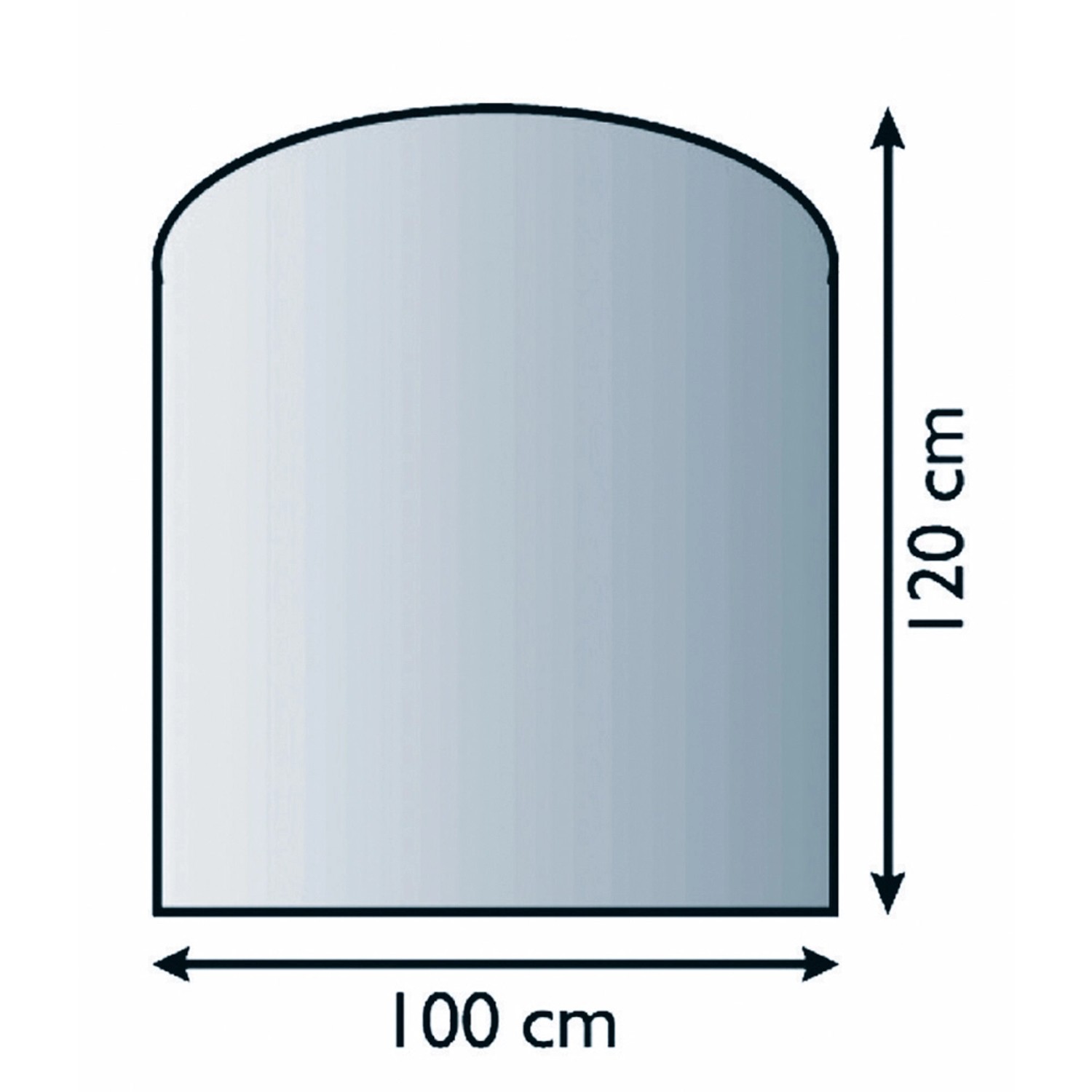 Lienbacher Funkenschutzplatte Glasbodenplatte Segmentbogen 6mm Stärke